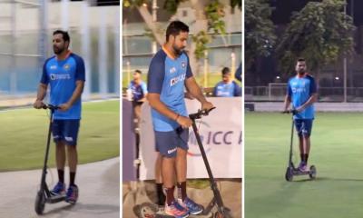 Asia Cup 2022: ভারত-পাক মহারণের আগে অন্য মেজাজে ‍‍`হিটম্যান‍‍`! মাঠের বাইরে চালালেন স্কুটার, রইল ভিডিও